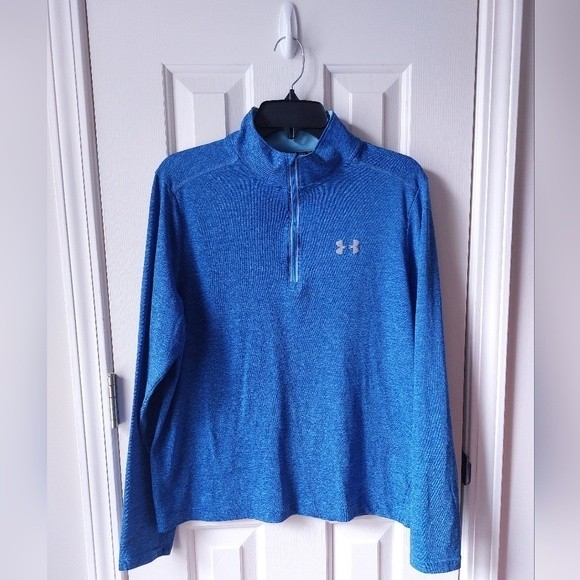 Under Armour Tops - Under Armour - Heat Gear Women's Blue Long-Sleeved Zip-Up Fitted Shirt